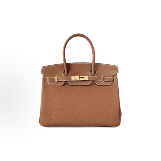 HERMES Birkin 25 Gold buckle Platinum handbag 25 Women\'s Edition 37 Gold Brown